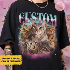 Custom Pet Bootleg Shirt, Custom Retro Cat Bootleg Shirt,Custom Photo Shirt,CUSTOM Your Own Bootleg Idea Here,Pet Photo Shirt, Cat Mom Gift GREETINGS TO MY STORE 💖 We're dedicated to responding to your messages within 24 hours. I. PRODUCT DETAILS Express your unique style with our products featuring captivating patterns and meaningful expressions. Comfortable, casual, and generously fitting, these pieces are bound to become your favorites. Crafted from cotton, ensuring safety and comfort for ev Custom Pet Shirt, Fan Ideas, Bootleg Shirt, Cat Mom Gifts, Retro Cats, Pet Photo, Cat Mom, Mom Gift, Custom Photo