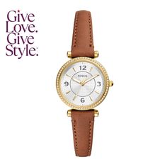 in stock Fossil Watches Women, Brown Leather Watch, نظارات شمسية, Watches Women, Fossil Watch, Hand Watch, Fossil Watches, Three Hands, Analog Watch