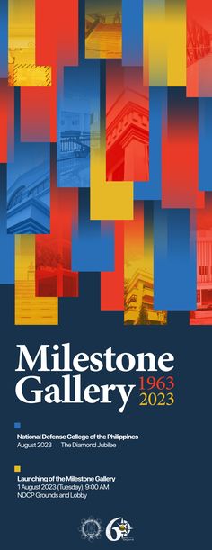 an image of the cover of a book titled milestone gallery, 1932 - 2013 with colorful squares