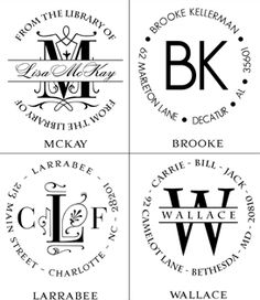 four different logos for the library of law enforcement and personal injury services, which are printed in black ink on white paper