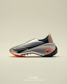 the nike vapor soccer shoe is shown in metallic and orange