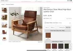 an image of a leather chair on the web page