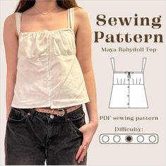 the sewing pattern shows how to sew this top