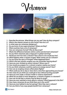 an article about volcanos is shown in this image