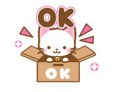 an animal in a box with the word ok on it