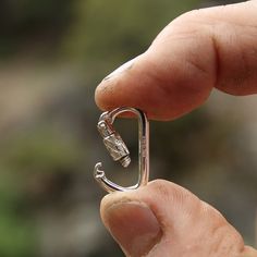 Fully working locking carabiner cast and machined in sterling silver. The perfect gift for a climbing fiend. Ironworker Jewelry, Lock Jewelry, Dream Jewelry, Rock Climbing, Rope Chain, Meaningful Gifts, Chain Bracelet, Jewelry Inspiration, Climbing