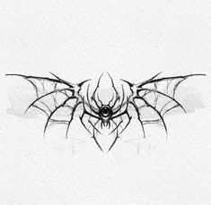 a black and white drawing of a bat