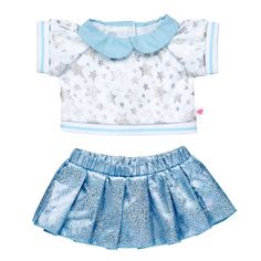 Honey Girls Sparkly Stars Outfit | Shop at Build-A-Bear® Dance Shirts Ideas, Stars Outfit, Bear Honey, Printed Denim Jacket, Dance Shirts, Girl Movies