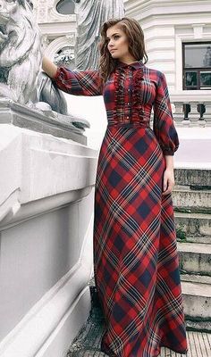 Sukienki Maksi, Dress 2015, Hijab Styles, Trendy Skirts, Fashion Female, Maxi Robes, Vestidos Vintage, Plus Size Kleidung, Plaid Dress