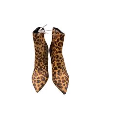 Step Into The Wild Side Of Fashion With These Eye-Catching Leopard Print Ankle Boots. Featuring A Sleek Pointed Toe And Sturdy Block Heel, These Booties Are Perfect For Making A Statement. Ideal For A Night Out, Fashion-Forward Office Looks, Or Adding Edge To Casual Outfits. The Timeless Animal Print Pattern Ensures These Boots Will Remain A Versatile Staple In Your Wardrobe For Seasons To Come. Keywords: Leopard Print, Ankle Boots, Pointed Toe, Block Heel, Animal Print, Fashion Booties, Stateme Ankle Boots Pointed Toe, Leopard Print Ankle Boots, Animal Print Pattern, Animal Print Fashion, Statement Shoe, Animal Prints Pattern, Marc Fisher, Winter Shoes, Print Pattern