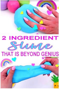 2 ingredient slime recipe w/ no glue or borax 2 Ingredient Slime, Borax Slime, Slime Ingredients, Easy Slime Recipe, Diy Slime Recipe, Slime For Kids, Homemade Slime, How To Make Slime, 2 Ingredient