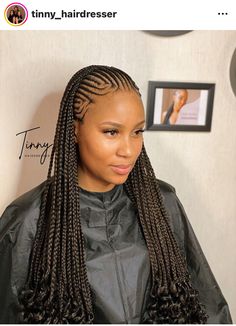 Two All Back Cornrows, Ghana Weaving All Back Hairstyles, Trending Fulani Braids, All Back Hairstyle With Attachment, Ghana Weaving All Back Styles, Twist Hairstyles With Weave, Half Fulani Braids, Ghana Weaving Hairstyle, Two Step Ghana Weaving Hairstyles