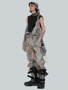 AMS-325 / Modular Convertible Overalls – HAMCUS Sides For Ribs, Parachute Cord, Cyberpunk Aesthetic, Utility Bag, Utility Pants, Square Rings, Zipper Bag, Accessory Organization, Zipper Bags