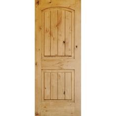 30 in. x 80 in. Knotty Alder 2 Panel Top Rail Arch with V-Groove Solid Wood Core Interior Door Slab - Super Arbor Knotty Alder Interior Doors, Knotty Pine Doors, Barn Door In House, Prehung Interior Doors, Wood Core, V Groove, Interior Design School, Knotty Alder, Wood Front Doors