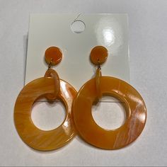 The Earrings Are Brand New, With Tags, And No Damage/Wear. The Color Is Orange And White Marbled. The Earrings Have The Backs On Them As Well. Please Message Me With Any Other Questions! Trendy Round Summer Earrings, 70s Rock Bands, Outfits 60s, 80s Arcade, Hippie Belt, 70s Earrings, 70s Accessories, 70s Clothes, Disco Fever