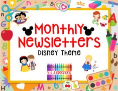 the disney theme is featured in this month's newsiters activity pack for kids