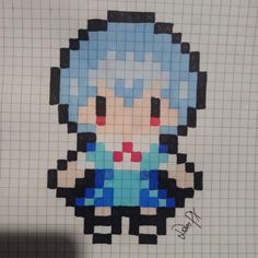 an image of a pixel art piece made out of paper