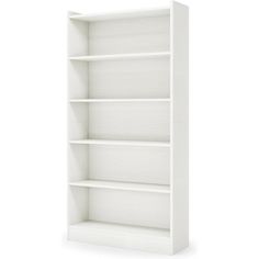 an empty white bookcase on a white background