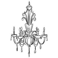 an old fashioned chandelier with candles hanging from it's arms, vintage line drawing or engraving illustration