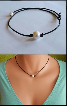 Elegant Pearl Jewelry, Pearl Diy, Delicate Feminine, Simple Pearl, Diamond Solitaire Necklace, Necklace Choker, Pearl Choker, Diy Bracelet, Sea Glass Jewelry