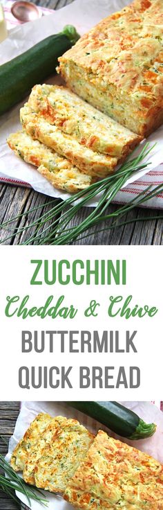 zucchini cheddar and cheese buttermilk quick bread on a plate