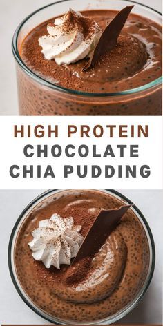 high protein chocolate chia pudding