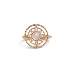 Rose Gold Compass Ring | Berlinger Jewelry Berlinger Jewelry, Compass Ring, Rings In Gold, Rose Gold White, Opal Ring, Quality Diamonds, Opal Rings, Engagement Wedding, Diamond Gemstone