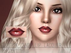 an animated image of a woman with long blonde hair and red lipstick on her lips