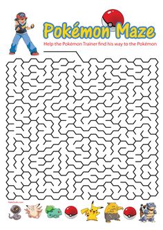 the pokemon maze is an easy activity for kids to learn how to find their favorite characters