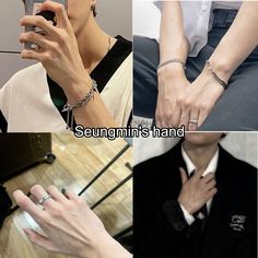 four different pictures of people with their hands together