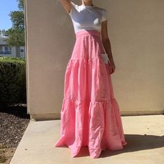 *From Dinara Set Color: Pink Size: S Price: $60 Condition: Bnwt Measurements: Rise: 9.5 Waist: 13 Overall Length: 47 Teacher Fits, Flowy Skirts, Alamour The Label, Flowing Skirt, Skirt Fits, Flowy Skirt, Book Decor, Sewing Ideas, The Label