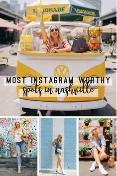 the most instagramm worthy spots in nashville, tennessee with pictures and text overlays