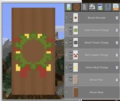 an image of a screen shot of a video game showing how to make a wreath in minecraft