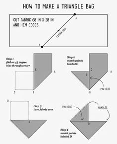 how to make a triangle bag out of paper - step by step instructions on how to make a triangle bag