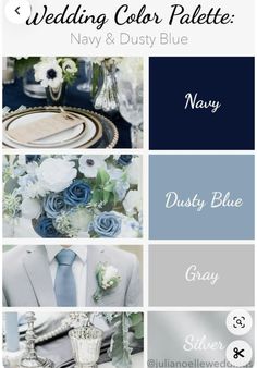 wedding color palette navy and dusty blue