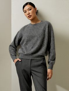 Crafted from 100% pure cashmere, featuring a relaxed fit and soft brushed texture, this sweater is ideal for work, lounge, vacation, and casual outings. Experience the perfect blend of style and comfort this autumn. Work Lounge, Soft Summer Palette, Summer Palette, Silk Pajamas Women, Silk Bedding Set, Camisole Set, Oversize Fashion, Soft Summer, Knitwear Tops