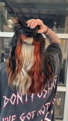 Sizzling Red Highlight Ideas for Every Hair Length Pinwheel Hair Color, Hair Color Swatches, Black To Blonde Hair, Color Block Hair, Dyed Curly Hair, Split Dyed Hair, Vivid Hair Color, Hair Color Options