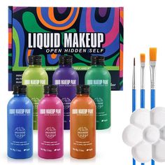 PRICES MAY VARY. 【6 Colors Face Body Painting】Body paint set includes 6 colors, which are vivid and vibrant to meet all your creative needs and make your makeup shine brilliantly at the face painting party. 【Suitable for Beginners】And professionals alike! Easy to apply with a brush, sponge or fingertips! No water required. 【Easy to Use and Clean】The body paint is super easy to apply & wash off! Simply paint on with your fingers or alternatively with a brush or sponge and later wash off with soap Face Paint Set, Cool Face Paint, Halloween 6, Face Painting Easy, Face Paint Makeup, Special Effect, Liquid Makeup, Special Halloween, Sfx Makeup