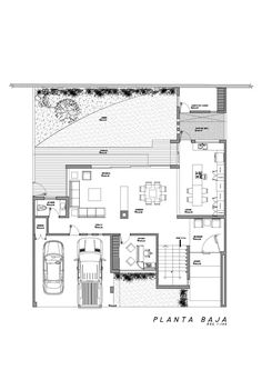 the floor plan for a house with two car garages and an attached living area