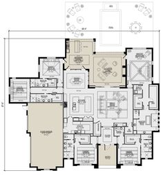 the floor plan for an apartment with multiple living areas and two bedroom apartments on each level