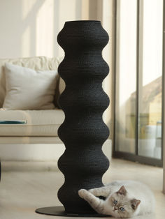 Indulge your feline friend with the Colossal Curvy Clawer - a stunning cat scratching post that blends form and function. Its elegant curves and stylish design make it a beautiful addition to any home. Pets Furniture, Cat Scratching Post, Cat Scratcher, House Things, Scratching Post, Cat Stuff, Cat Scratching, Cat Friendly, Cat Furniture