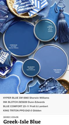 some blue paint colors are on display in this ad for the home decor store, which is