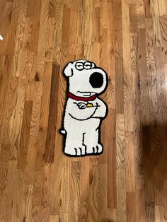 a rug with a cartoon dog on it