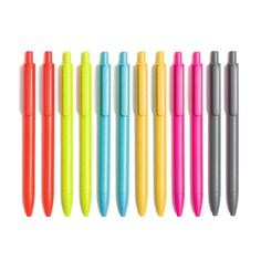 U-Eco Bold & Bright Colored · Hybrid Ink Ballpoint Pens · Random Color - Of The Vine Unique Pens, Tree Free, Bright Colored, Writing Tools, Plastic Waste, Ballpoint Pens, Bold Black, Ballpoint Pen, Bright Colors