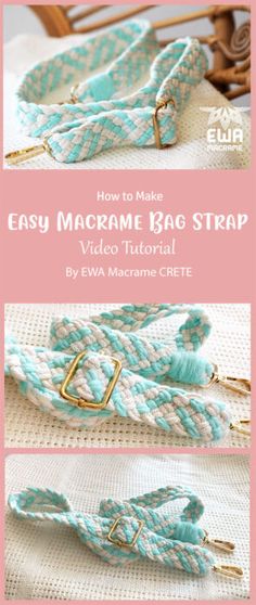 how to make easy macrame bag strap with video instructions by eva marene crite