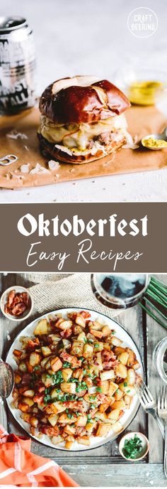 the oktoberfest easy recipe is ready to be eaten and served on plates