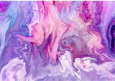 an abstract painting with purple, pink and blue colors