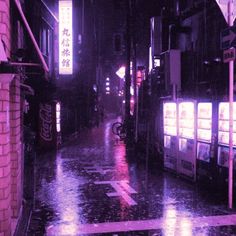 Purple City, Wallpaper Wa, Night Rain, Neon Aesthetic