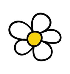 a black and yellow flower on a white background