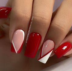 Manicure Nail Designs, February Nails, Xmas Nails